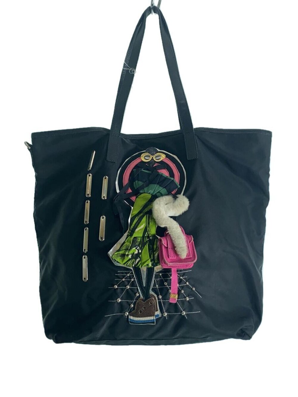 Prada Robot Model Tote Bag unique graphic robot Black